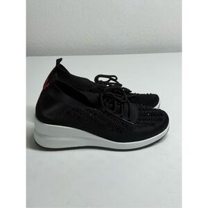 Red Women's Carly Sparkle Orthopedic Arch Support Knit Sneakers Size 8,5 Black